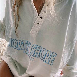 EUC OLIVE LYNN HALF BUTTON SWEATSHIRT SZ XL